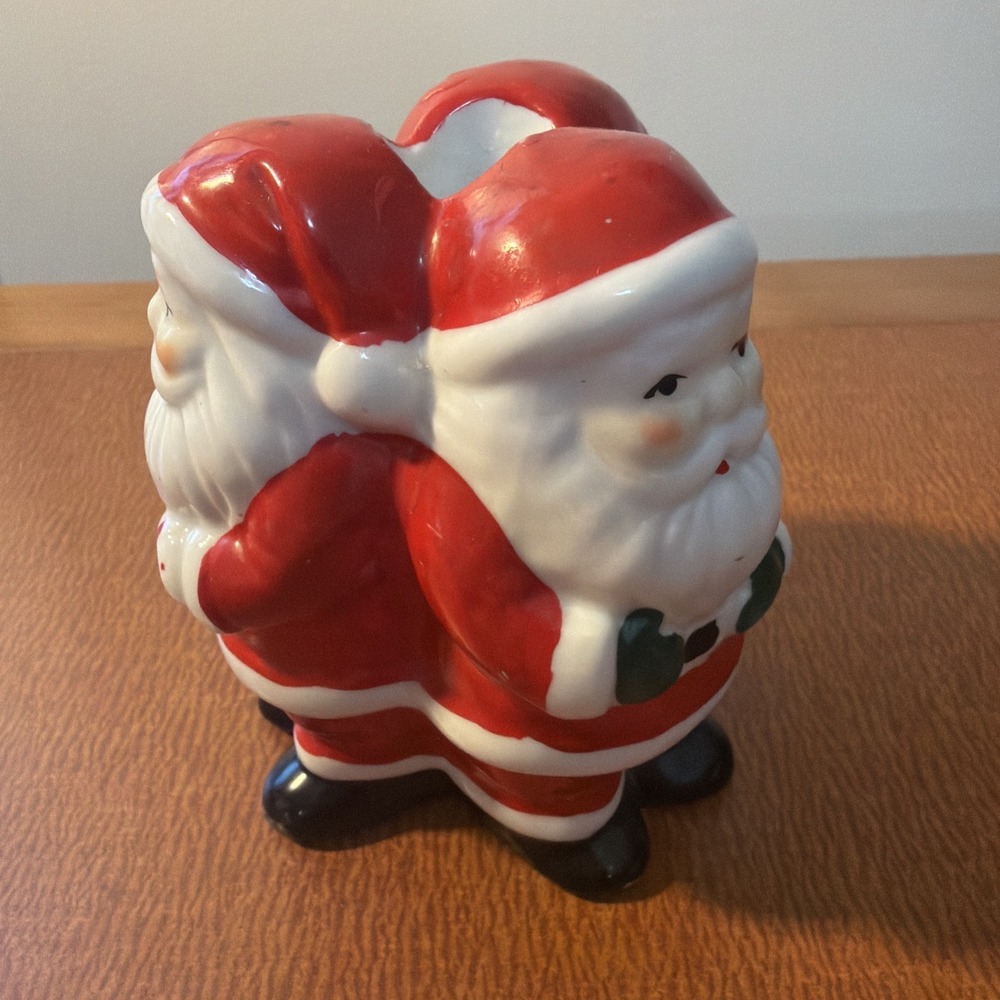 Vtg‎ Kitsch Santa Christmas Candle Holder 4" Tall